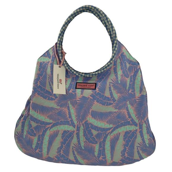 Vineyard Vines Martha's Vineyard Island Palm Tree Print Hibiscus Tote Bag NEW - Picture 1 of 10